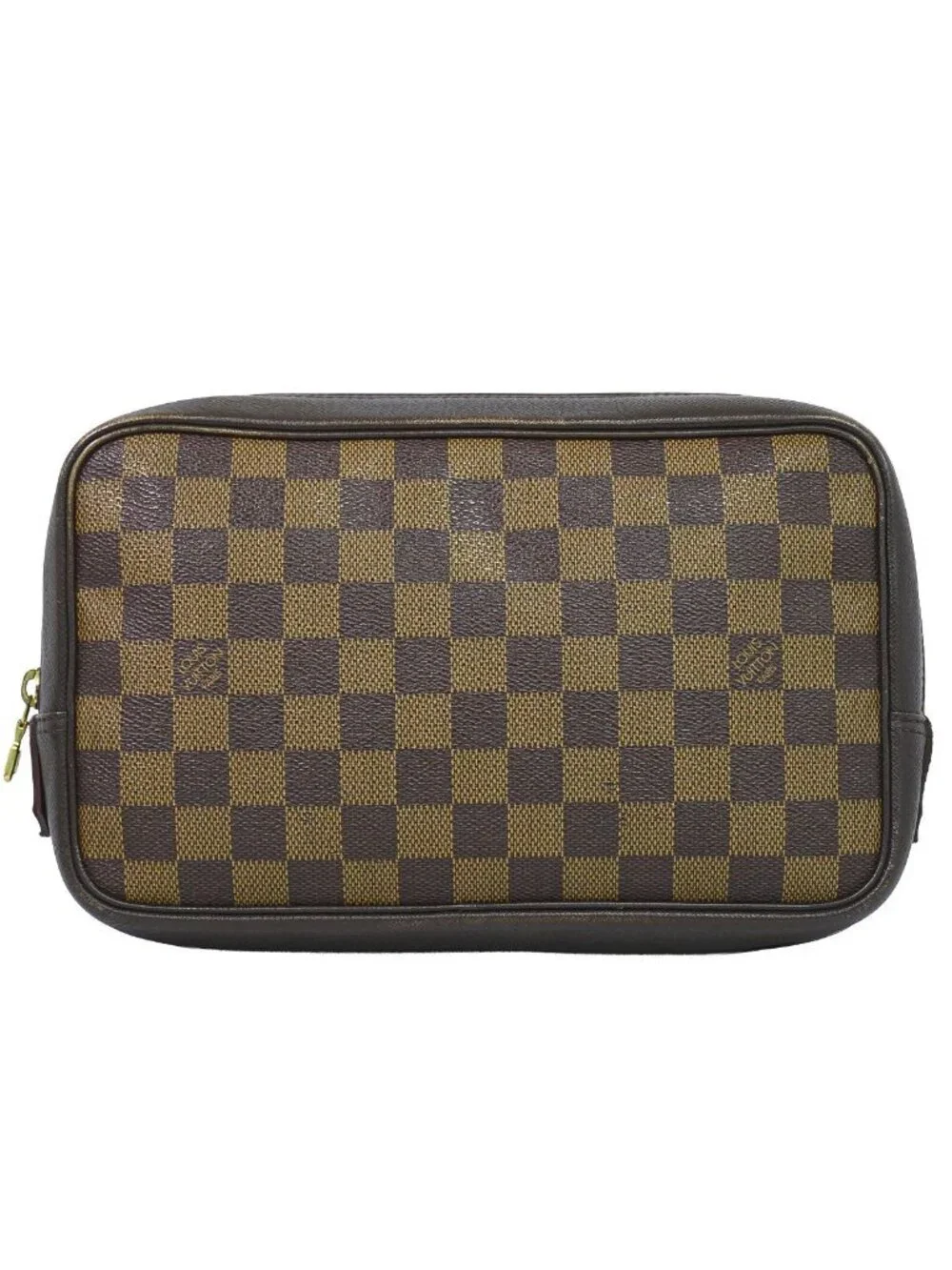 Louis Vuitton LV Trousse Toilet Damier Ebene Pouch Makeup Brown